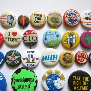 Vintage Pinback Buttons Misc. Novelty Pins You Choose Genuine Vintage Pin Button image 4