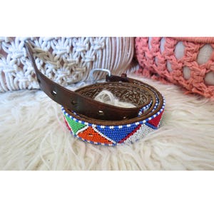 Vintage Native American Leather Belt - Etsy display picture 1