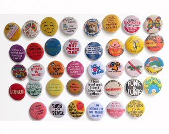 Vintage Style Pinback Buttons - Reproduction Retro Button Pins - Etsy