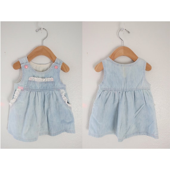 Vintage Girls Dress - Lee Denim Toddler Sundress … - image 1