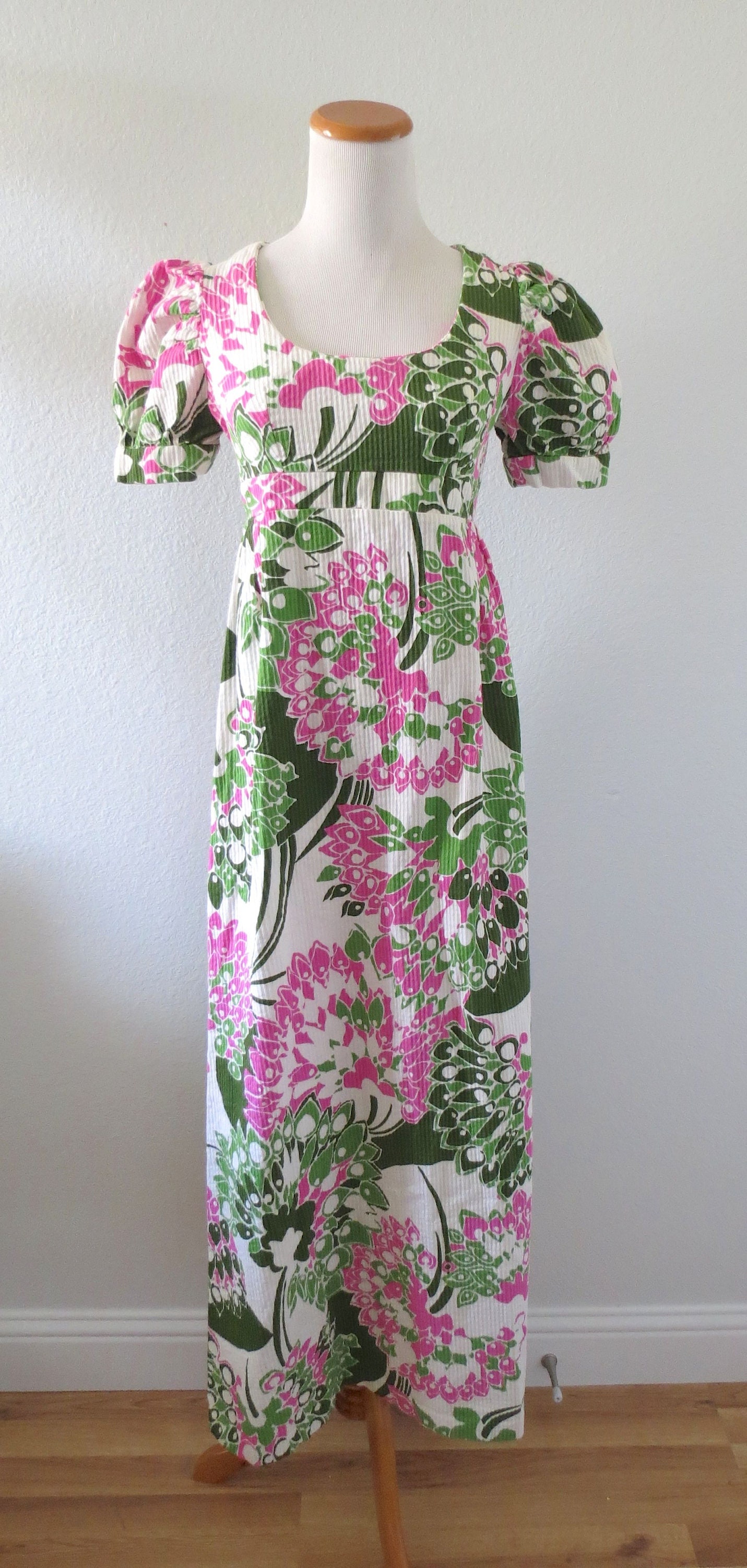 60s Maxi Dress Psychedelic Hawaiian Dress | Etsy