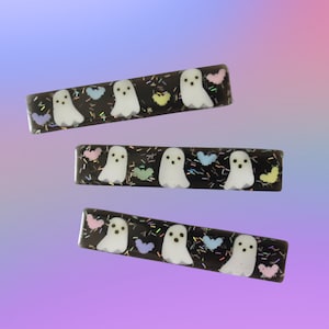 Cute Ghost Hair Clip Pastel Bats Halloween Barrette