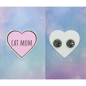 Cat Mom Pin Cats Lover Resin Button Badge