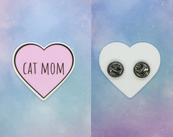 Cat Mom Pin Cats Lover Resin Button Badge