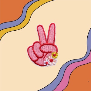 Peace Sign Patch - Retro 70s Patches - 1970s Vintage Hippie Style Iron On Patch for Crafting Projects Denim Jackets Hats Backpacks