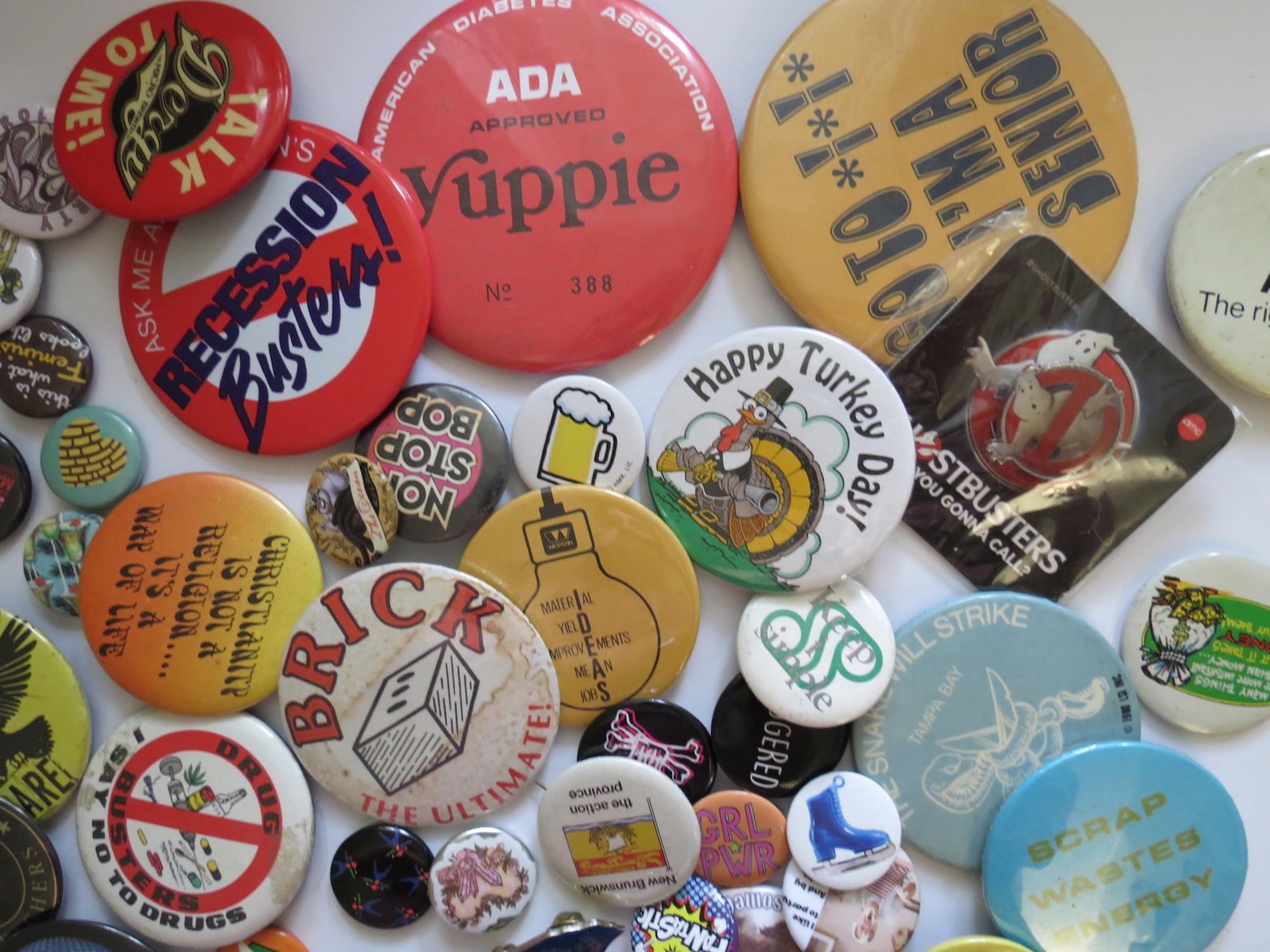 Vintage Pinback Button Lot Huge Bulk Pin Bundle Advertising Political ...