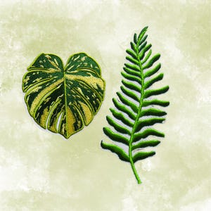 Plant Patches - Embroidered Iron Fern or Monstera Leaf