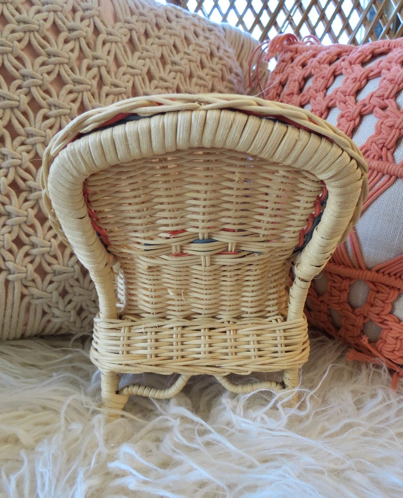 Wicker Chair Plant Stand Mini Rattan Dollhouse Furniture Etsy