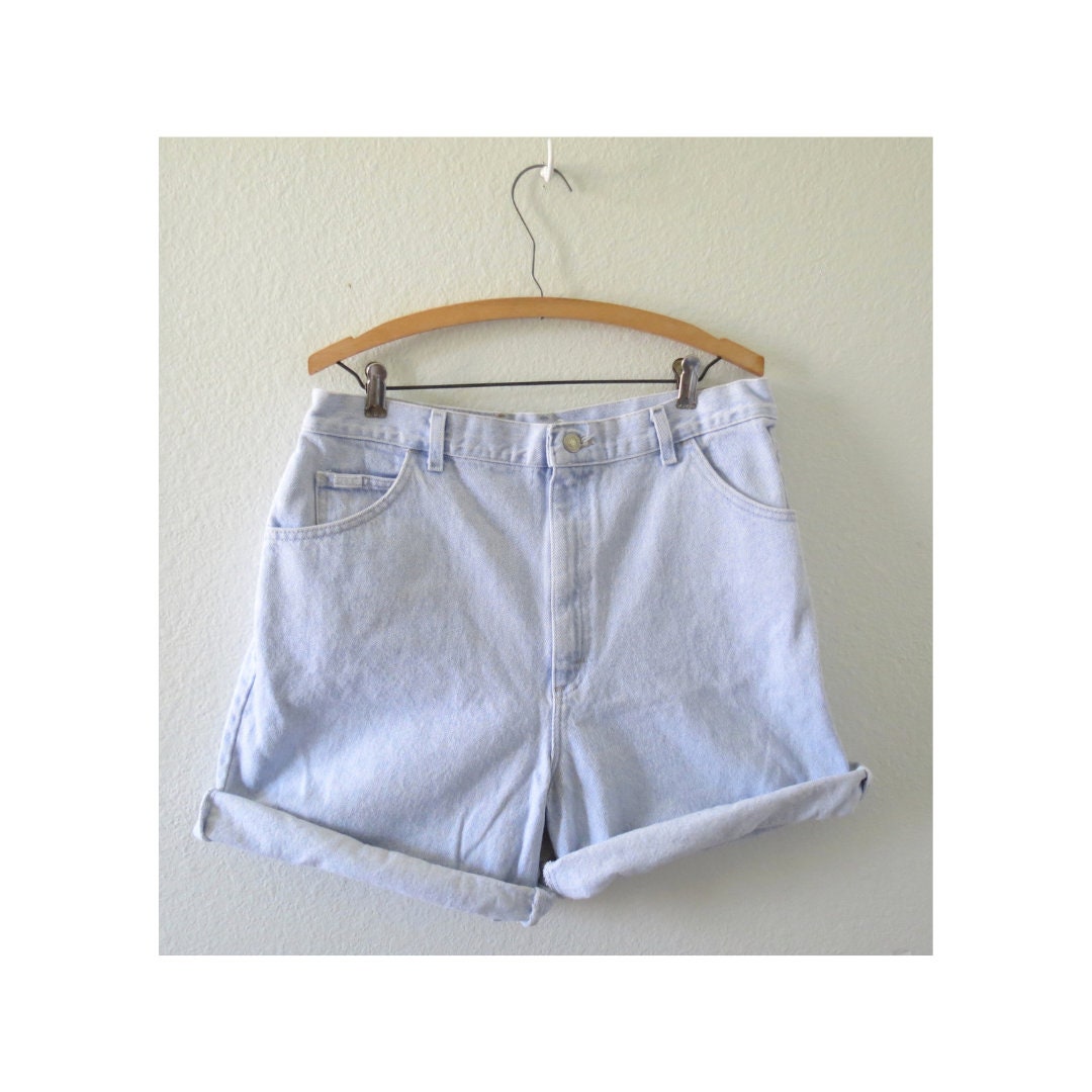 Lee denim shorts, women's size L (w30) unclear blue type Vintage Second Hand