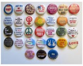 Vintage Style Pinback Buttons - 60s 70s 80s Misc. Novelty Pins