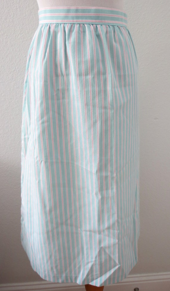 Vintage Pastel Midi Skirt - High Waisted Striped … - image 4