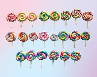 Lollipop Hair Clip - Rainbow Candy Barrette - Realistic Faux Lollipops Accessories