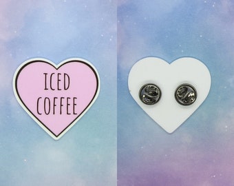 Iced Coffee Pin Resin Button Badge