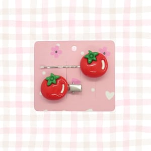 Tomato Hair Clips - Summer Tomatoes Fruit Veggie Garden Barrette