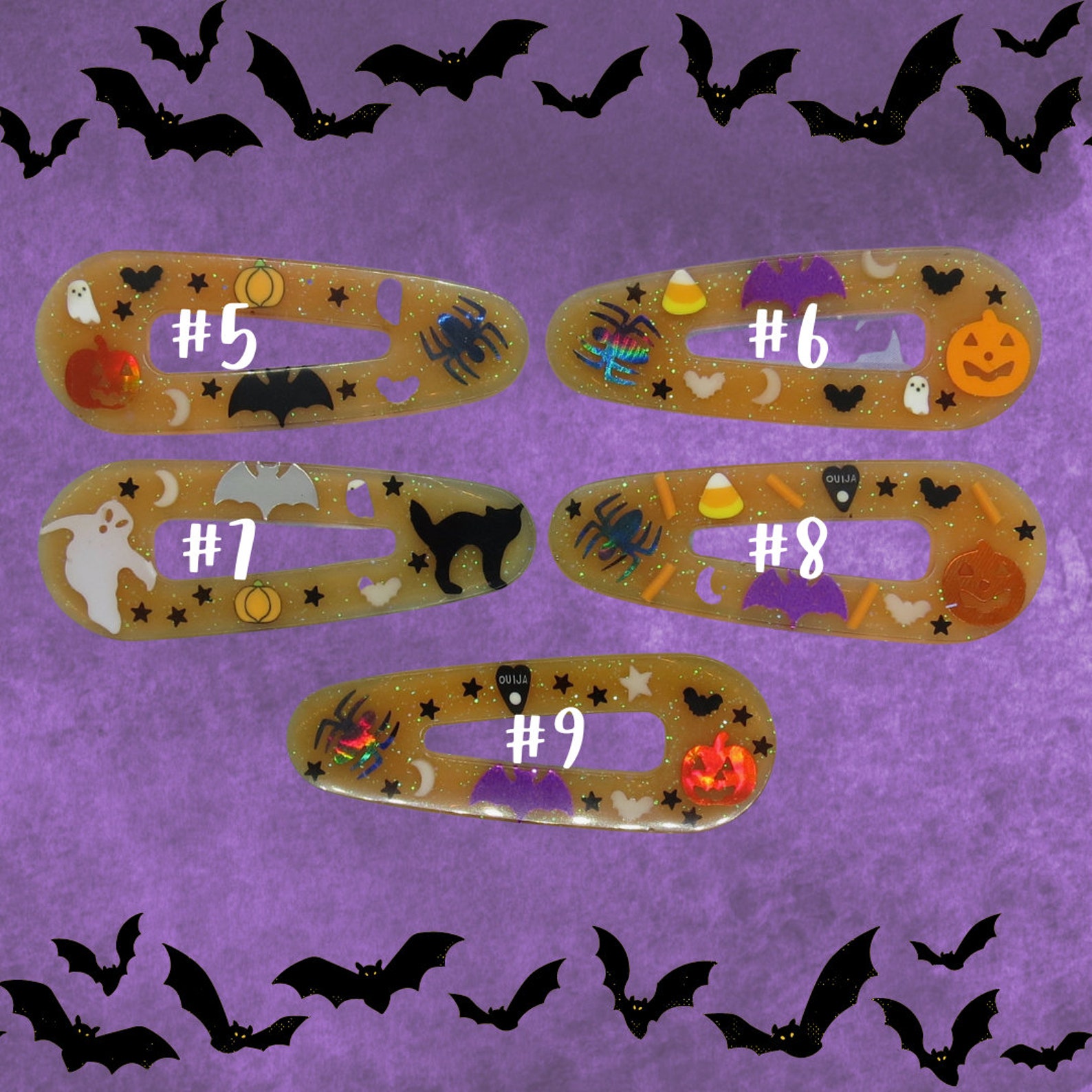 Halloween Hair Clips Cute Spooky Barrettes Etsy
