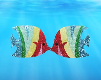 Tropical Fish Hair Clips - Rainbow Ocean Beach Barrettes Clip