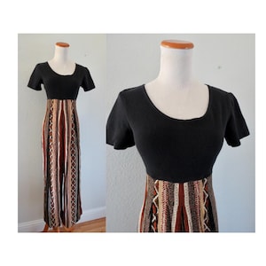 Vintage 90s Jumpsuit Romper - Bohemian Hippie Tribal Print - Wide Leg Rayon and Cotton - Size XS Small