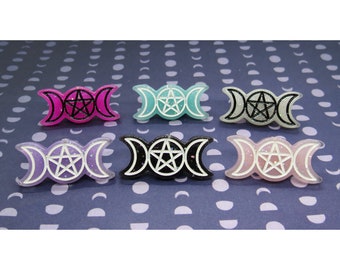 Pentagram Hair Clip Moon Phase Barrette