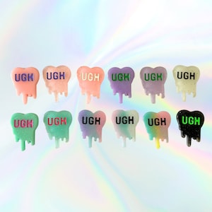 Pastel Goth Hair Clip - UGH Melting Heart Ombre Glitter Kawaii Barrette