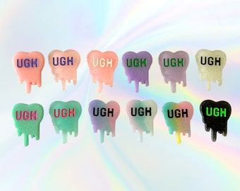 Pastel Goth Hair Clip - UGH Melting Heart Ombre Glitter Kawaii Barrette