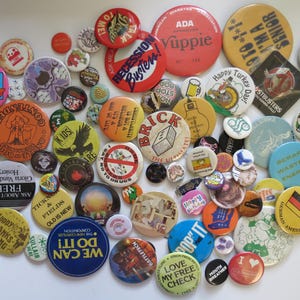 Vintage Pinback Button Lot Huge Bulk Pin Bundle Advertising Political ...