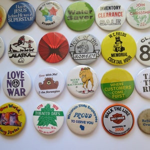 Vintage Pinback Buttons Misc. Novelty Pins You Choose Genuine Vintage ...