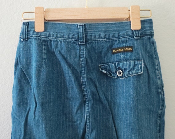 Vintage Mom Jeans Tapered Pinstriped Denim Pants - image 5