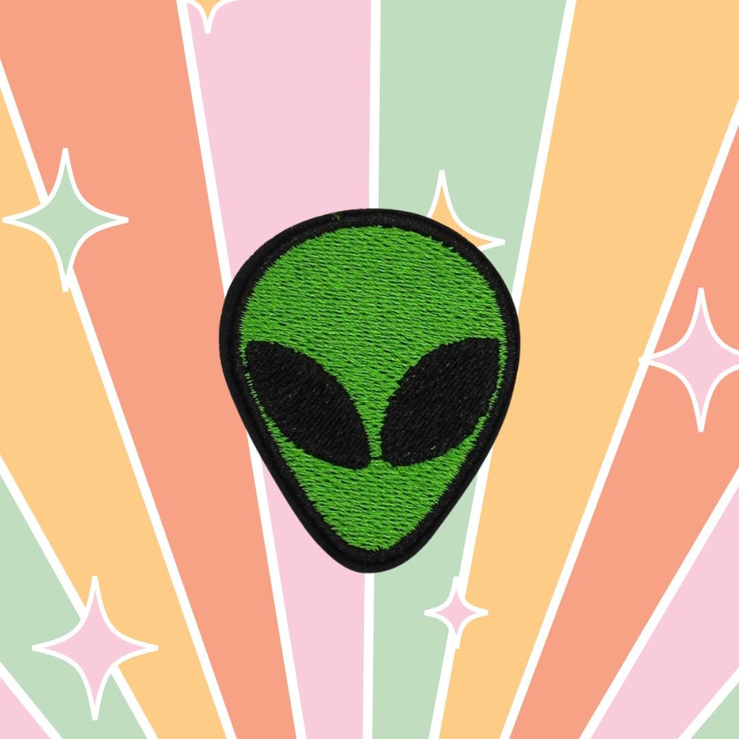 Alien Patch - 90s Embroidered Iron On - Etsy