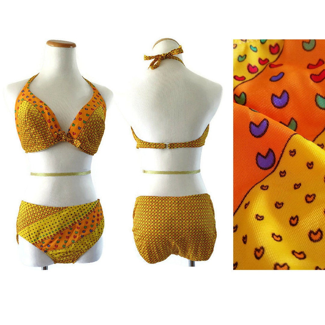 60s Bikini 1960s Bathing Suit Swimsuit Hippie Mod Flower Power Etsy