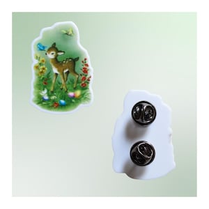 Fawn Deer Pin - Retro Vintage Style Forest Creature Brooch