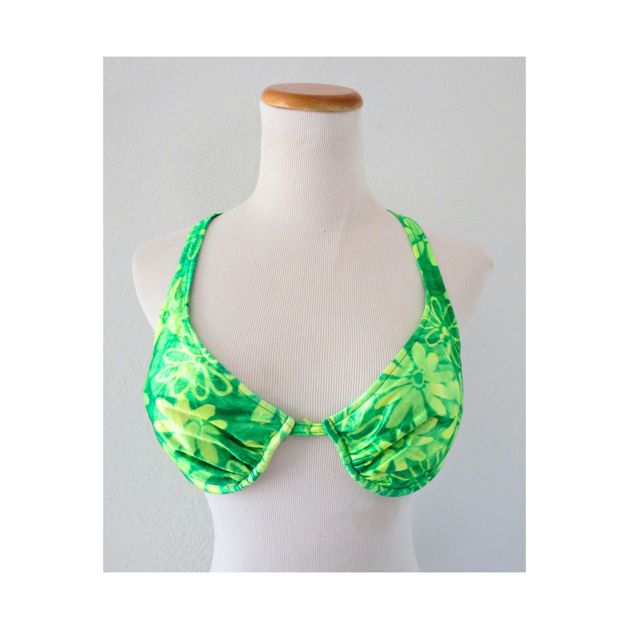 Vintage 90s black neon squares belt and circle cut out bikini top new Medium 90s Neon Bikini - Etsy main image 2