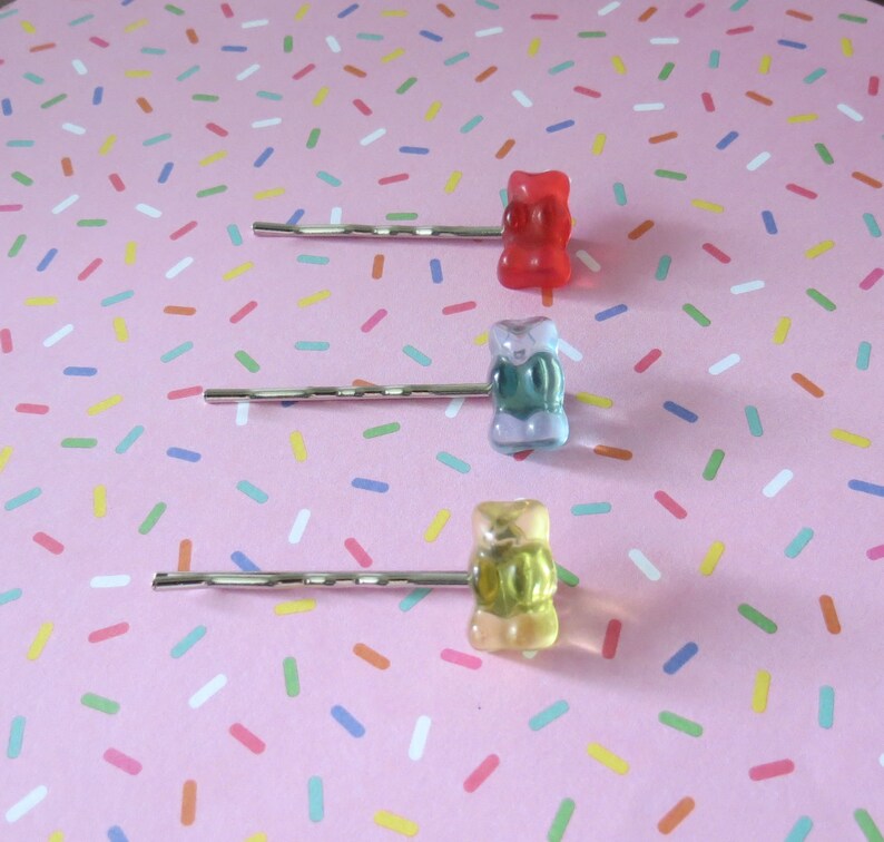 Gummy Bear Hair Clips Kawaii Candy Barrettes Etsy