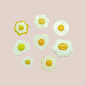 Egg Pin - Tiny Breakfast Fried Eggs Pinback - Mini Food Brooch