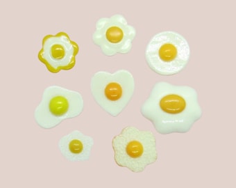 Egg Pin - Tiny Breakfast Fried Eggs Pinback - Mini Food Brooch