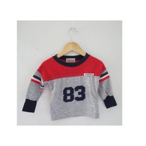 Vintage Baby Shirt - Long Sleeve Striped Tee - Boy&#39;s Health-Tex 83 T-shirt - Size 12 Months