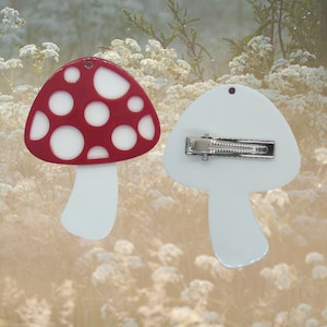 Mushroom Hair Clip Cottagecore Toadstool Barrette
