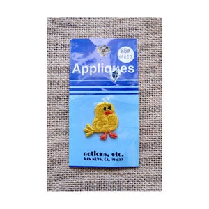 Vintage Tiny Chick Patch - Retro 70s 80s Embroidered Applique