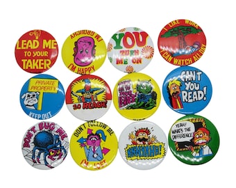 Vintage Pinback Buttons -  60s 70s Misc. Novelty Pins - You Choose - Genuine Vintage Pin Button