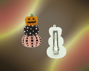 Halloween Hair Clip - Jack-o-Lantern Cute Pumpkins Barrette
