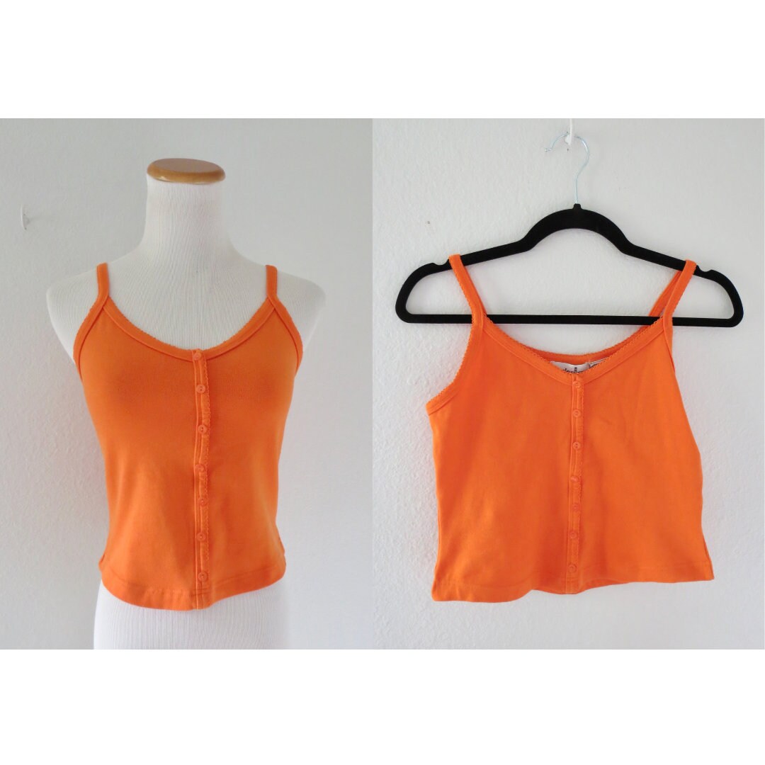 Orange spaghetti strap tank top hotsell
