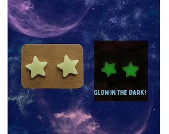 Star Earrings - Glow in the Dark Stars Stud Earring Set