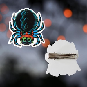 Vintage Halloween Hair Clip - Spooky Retro Cute Spider Barrette