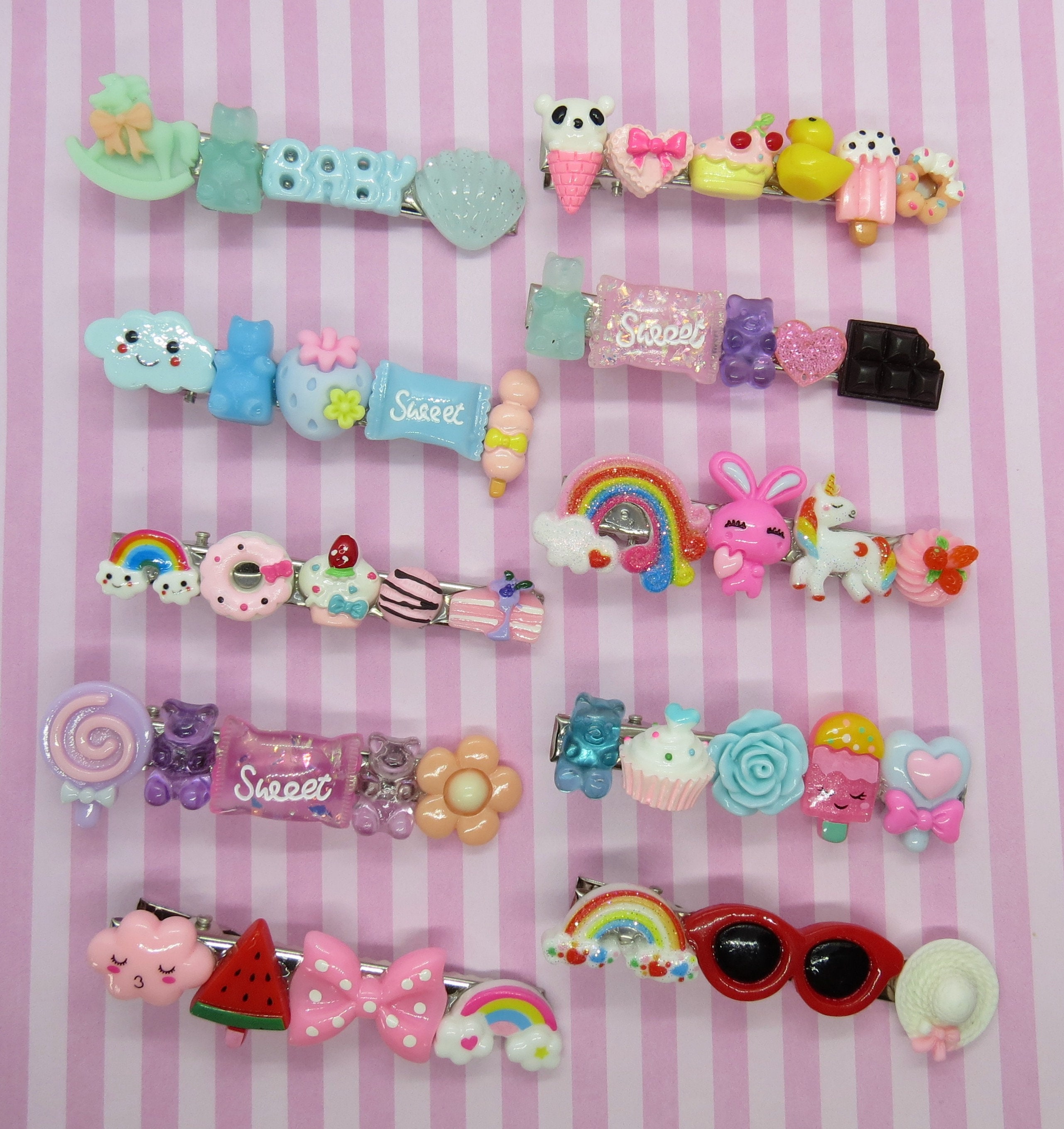 Kawaii Barrettes Cute Fairy Kei Pastel Hair Clips Etsy