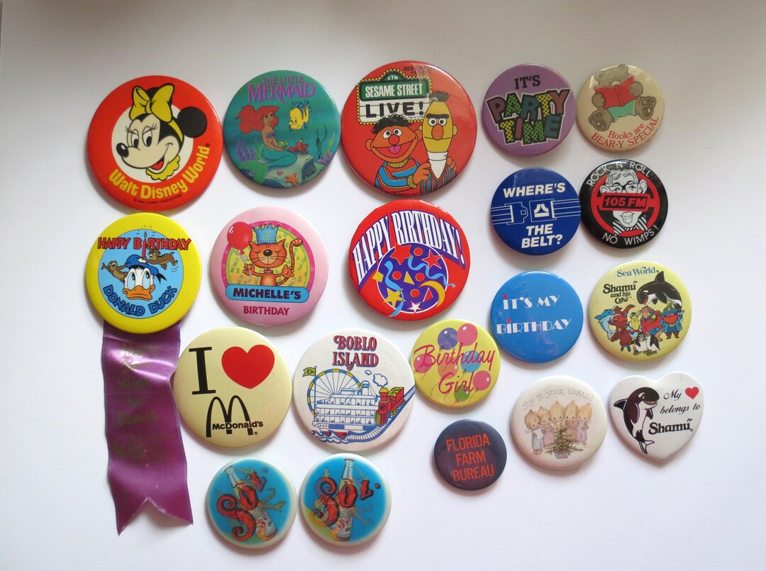 Vintage Pinback Buttons Misc. Novelty Pins You Choose Genuine Vintage