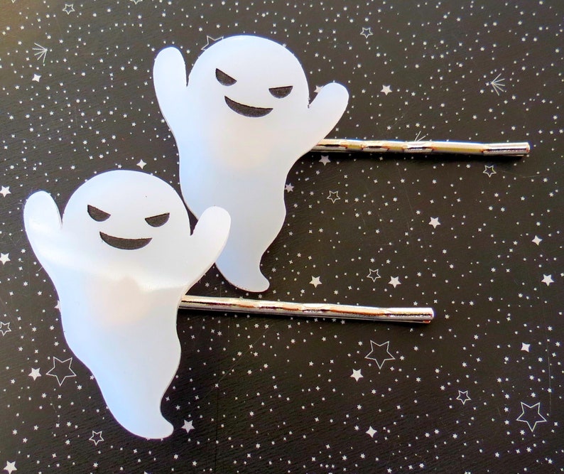 Ghost Hair Clips Cute Goth Bobby Pins
