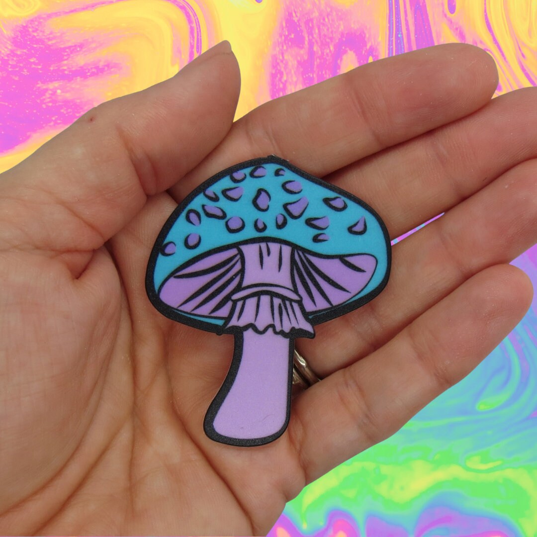 Mushroom Hair Clip Groovy Retro 70s Style Barrette - Etsy display picture 1