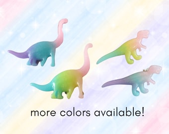 Dinosaur Hair Clip - Brontosaurus T-rex Parasaurolophus Barrette - Pastel Glitter Cute Barrette