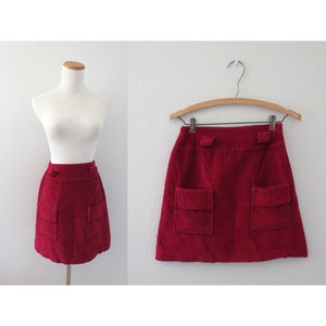 Maroon corduroy skirt sale