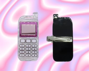 Cell Phone Hair Clip Cute Y2K Pink Barrette