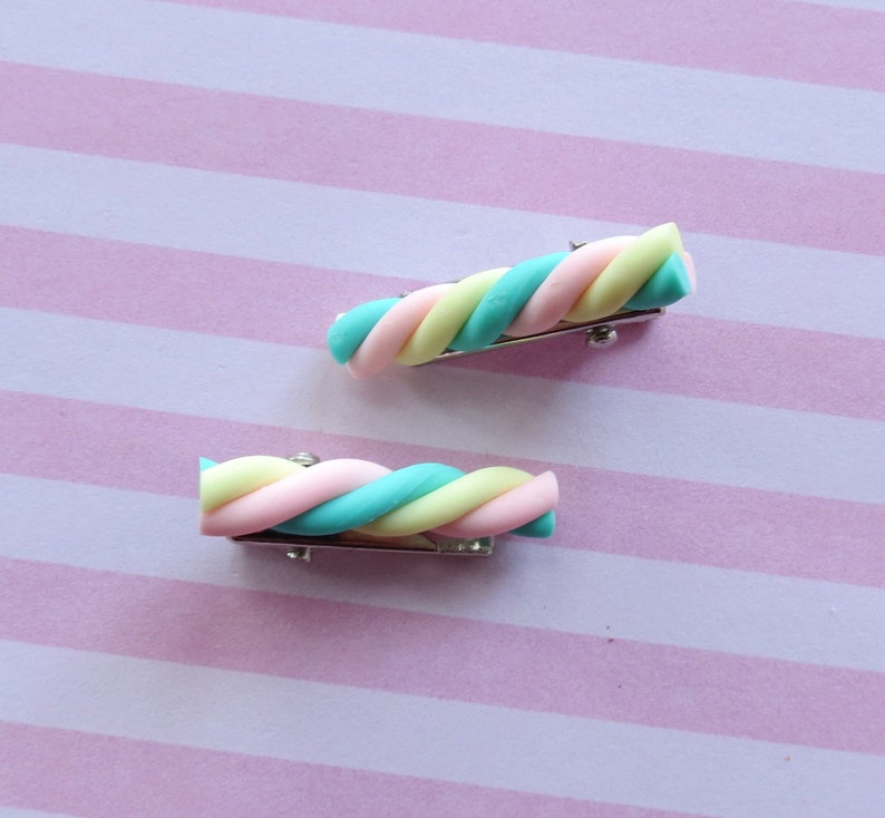 Kawaii Hair Clips Pastel Candy Barrettes Etsy